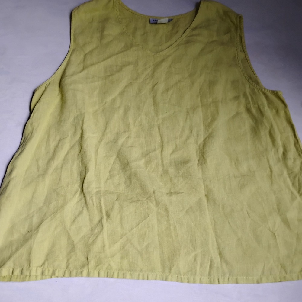 Match Point USA Top 1x Linen Shell Capsule Layering Artsy Lagenlook Office
